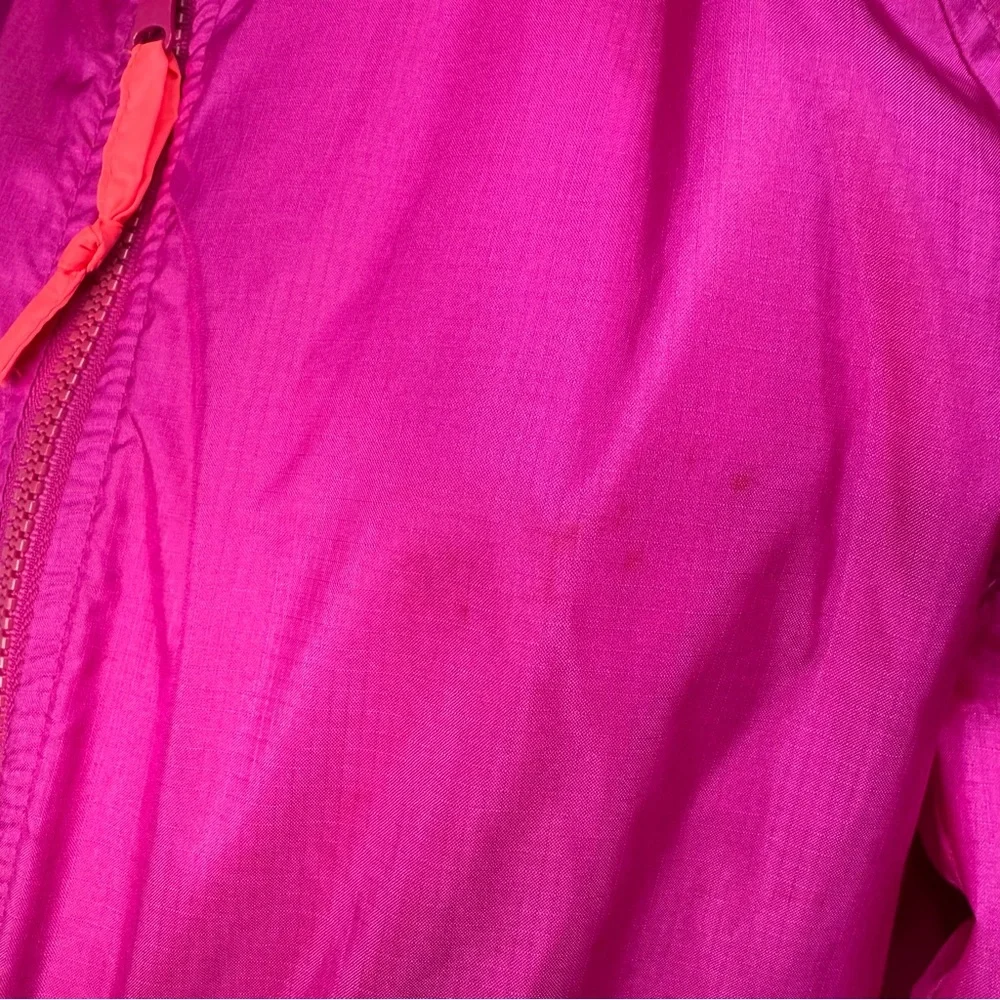 Vintage Columbia Women's Fleece Lined Nylon Jacket Large Fuchsia Pink Orange - Picture 8 of 11